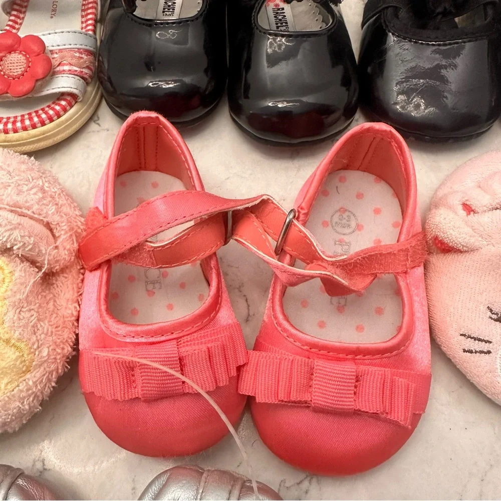 13 Pair Baby Girl Shoe Lot Sizes 0-3 Gap Old Navy Carters Vintage Winnie Pooh